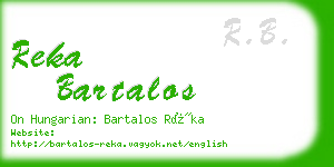 reka bartalos business card